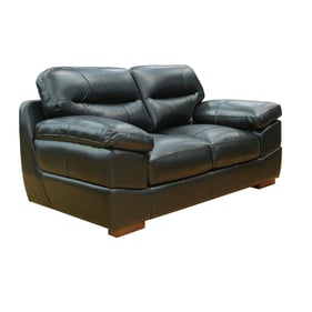 Sunset Trading Jayson Black Leather Loveseat