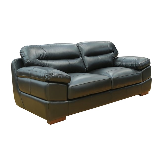 Sunset Trading Jayson Black Leather Sofa SST-SU-JH80-301SP