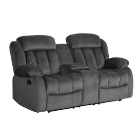 Sunset Trading Madison Charcoal Gray Reclining Loveseat with Console