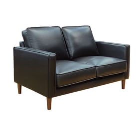 Sunset Trading Prelude Black Leather Loveseat