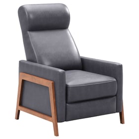 Sunset Trading Edge Gray Leather Manual Reclining Chair