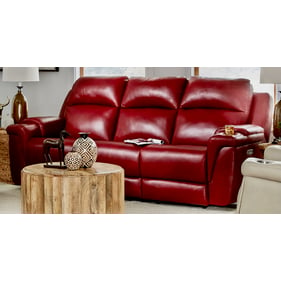 Southern Motion Bono Red 94 Inch Triple Power Reclining Sofa