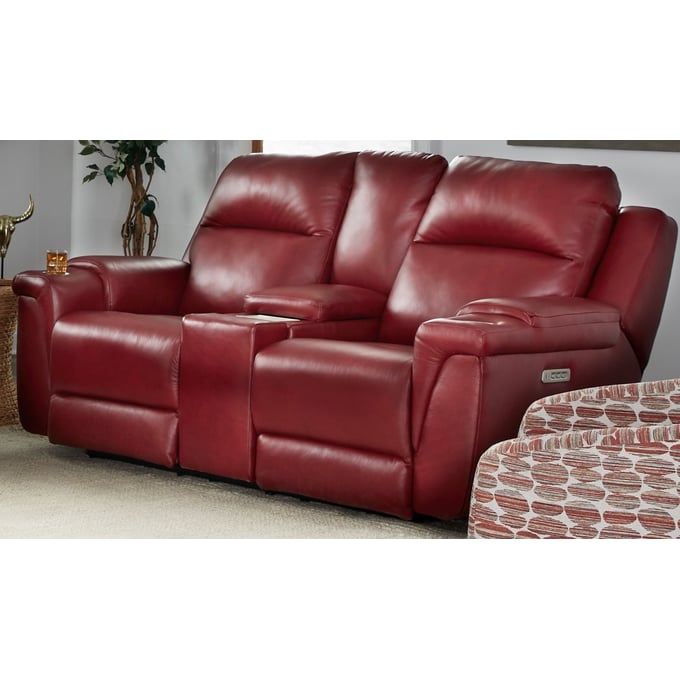 Southern Motion Bono Red Triple Power Reclining Console Loveseat STHN-321-86P-991-42