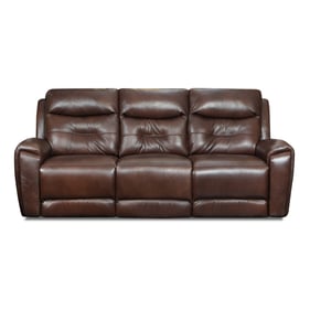 Southern Motion Point Break Brown Triple Power Leather Reclining Sofa with ...