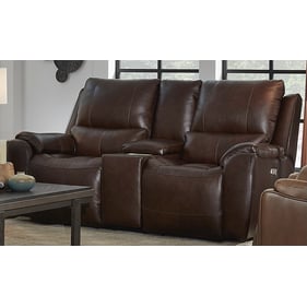 Southern Motion Westchester Brown Double Power Reclining Console Loveseat