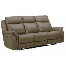 Southern Motion Grant Grey Power Headrest Leather Reclining Sofa