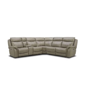 Southern Motion Grant Grey Power Headrest Leather Reclining Sectional