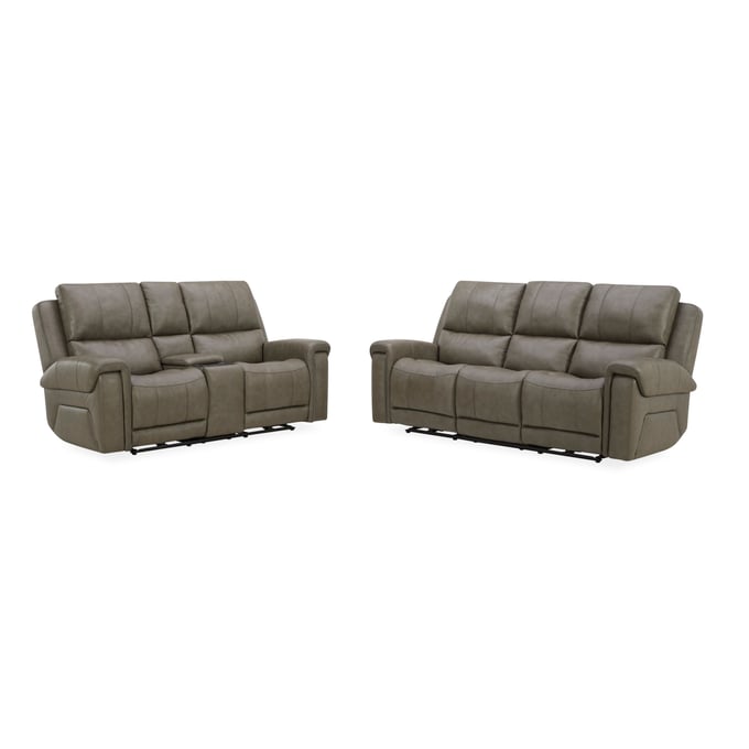 Southern Motion Burton Grey Triple Power Leather 2pc Living Room Set STHN-466-64P-976-LR-S1