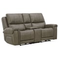 Burton Triple Power Leather Reclining Console Loveseat with BT Speakers