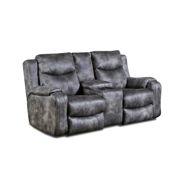 Southern Motion Marvel Grey Smoke Reclining Console Loveseat STHN-881-28-133-14