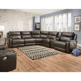 Southern Motion Dazzle Brown Fossil Power Reclining Sectional Sofa with Pow...