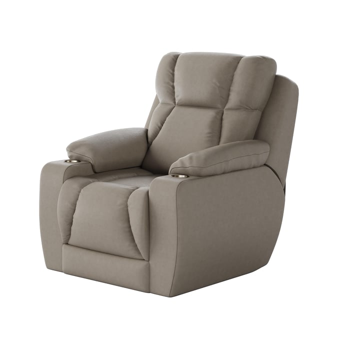 Southern Motion Challenger Gray Sand Power Headrest Wallhugger Recliner STHN-6247P-957-17