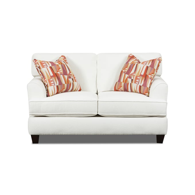 Southern Motion Spencer White 61 Inch Flared Arm Loveseat STHN-ST8004-01-1002-02-3007-62