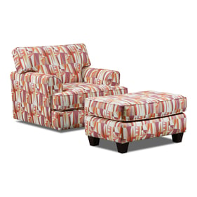 Southern Motion Spencer Orange Swivel Chair and Ottoman