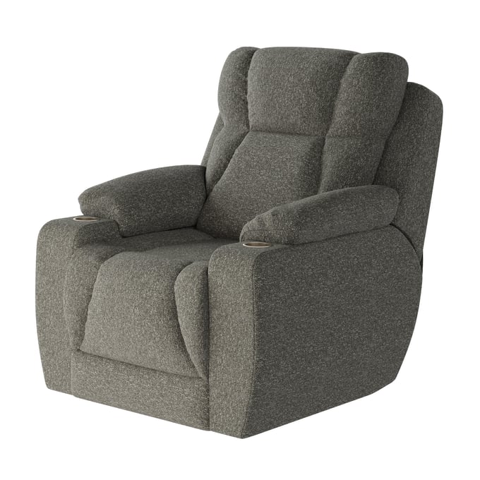 Southern Motion Challenger Grey Nickel Power Headrest Recliner STHN-6247P-113-14