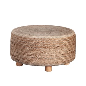 Diamond Sofa Jute Natural Round Accent Stool Ottoman