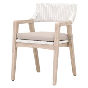 Essentials For Living Lucia White Natural Gray Mahogany Arm Chair