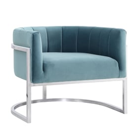 TOV Furniture Magnolia Sea Blue Silver Base Chair