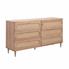 TOV Furniture Carmen Natural Cane 6 Drawers Dresser