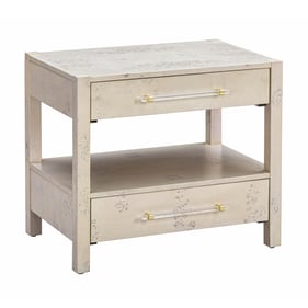 TOV Furniture Brandyss White Burl Nightstand