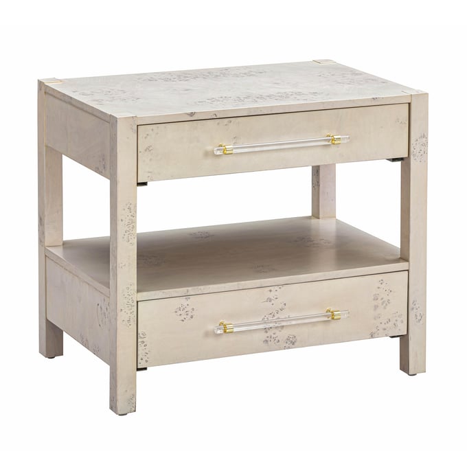 TOV Furniture Brandyss White Burl Nightstand TOV-B54190