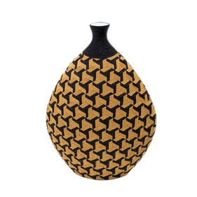 TOV Furniture Jahia Black Natural Geometric Vase