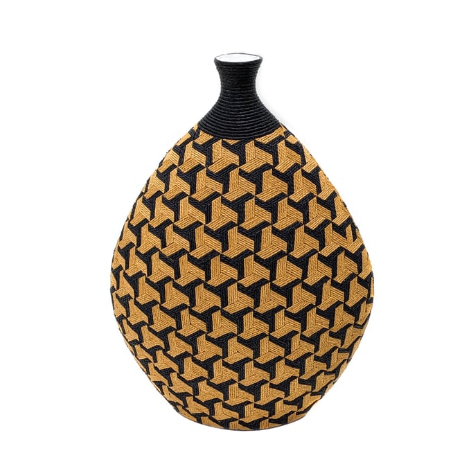 TOV Furniture Jahia Black Natural Geometric Vase TOV-C54311