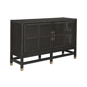 TOV Furniture Amara Charcoal Woven Rattan Buffet