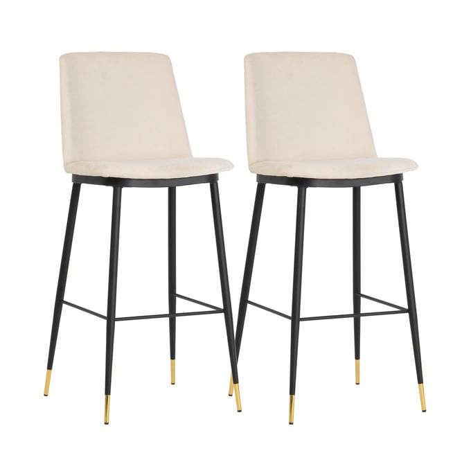 2 TOV Furniture Evora Cream Counter Height Stools TOV-D4331