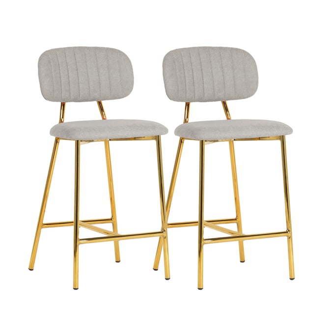 2 TOV Furniture Ariana Grey Counter Height Stools TOV-D4335