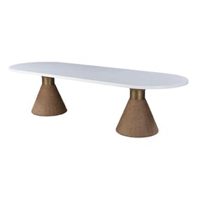 TOV Furniture Rishi White Natural Rope Oval Table