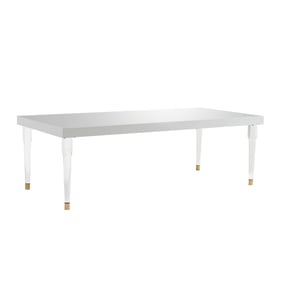 TOV Furniture Tabby White Lacquer Dining Table