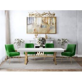 TOV Furniture Adeline White Gold Green 5pc Dining Set