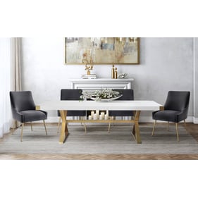 TOV Furniture Adeline White Gold Grey 5pc Dining Set