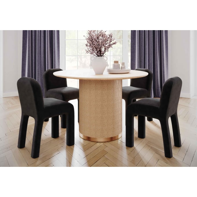 TOV Furniture Akiba Natural Black 5pc Dining Room Set TOV-D5422-DR-S1