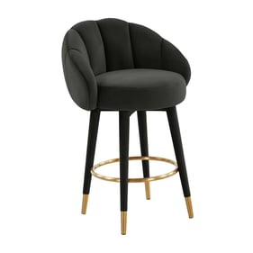 TOV Furniture Myla Black Swivel Counter Height Stool