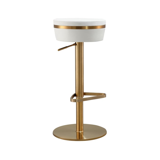 TOV Furniture Astro White Gold Adjustable Stool TOV-D68298