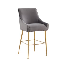 TOV Furniture Beatrix Dark Grey Gold Velvet Counter Height Stool