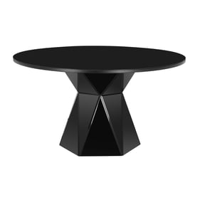 TOV Furniture Iris Black Glass Dining Table