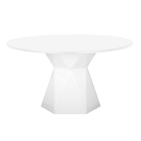 TOV Furniture Iris White Glass Dining Table