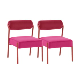 2 TOV Furniture Jolene Pink Velvet Dining Chairs