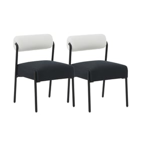 2 TOV Furniture Jolene Cream and Black Dining Chairs