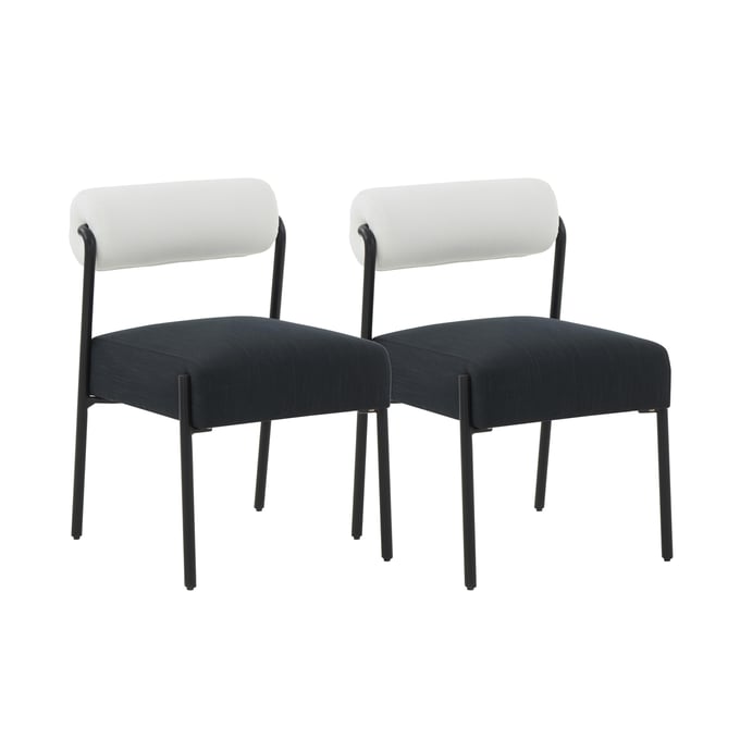 2 TOV Furniture Jolene Cream and Black Dining Chairs TOV-D68585