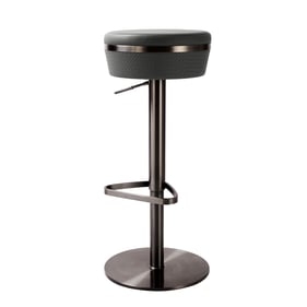 TOV Furniture Astro Grey Leather Adjustable Stool