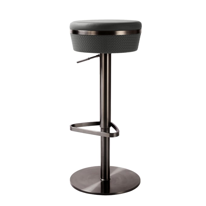 TOV Furniture Astro Grey Leather Adjustable Stool TOV-D68619