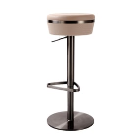 TOV Furniture Astro Cafe Au Lait Leather Adjustable Stool