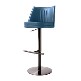 TOV Furniture Gala Blue Leather Adjustable Stool