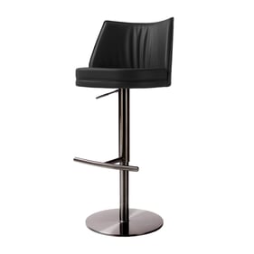 TOV Furniture Gala Black Leather Adjustable Stool