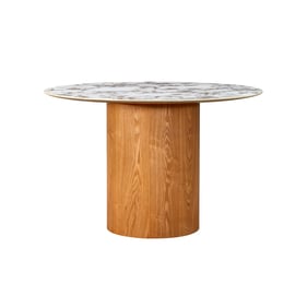 TOV Furniture Tamara White Natural Ash Round Dinette Table