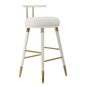 TOV Furniture Juniper White Leather Bar Stool